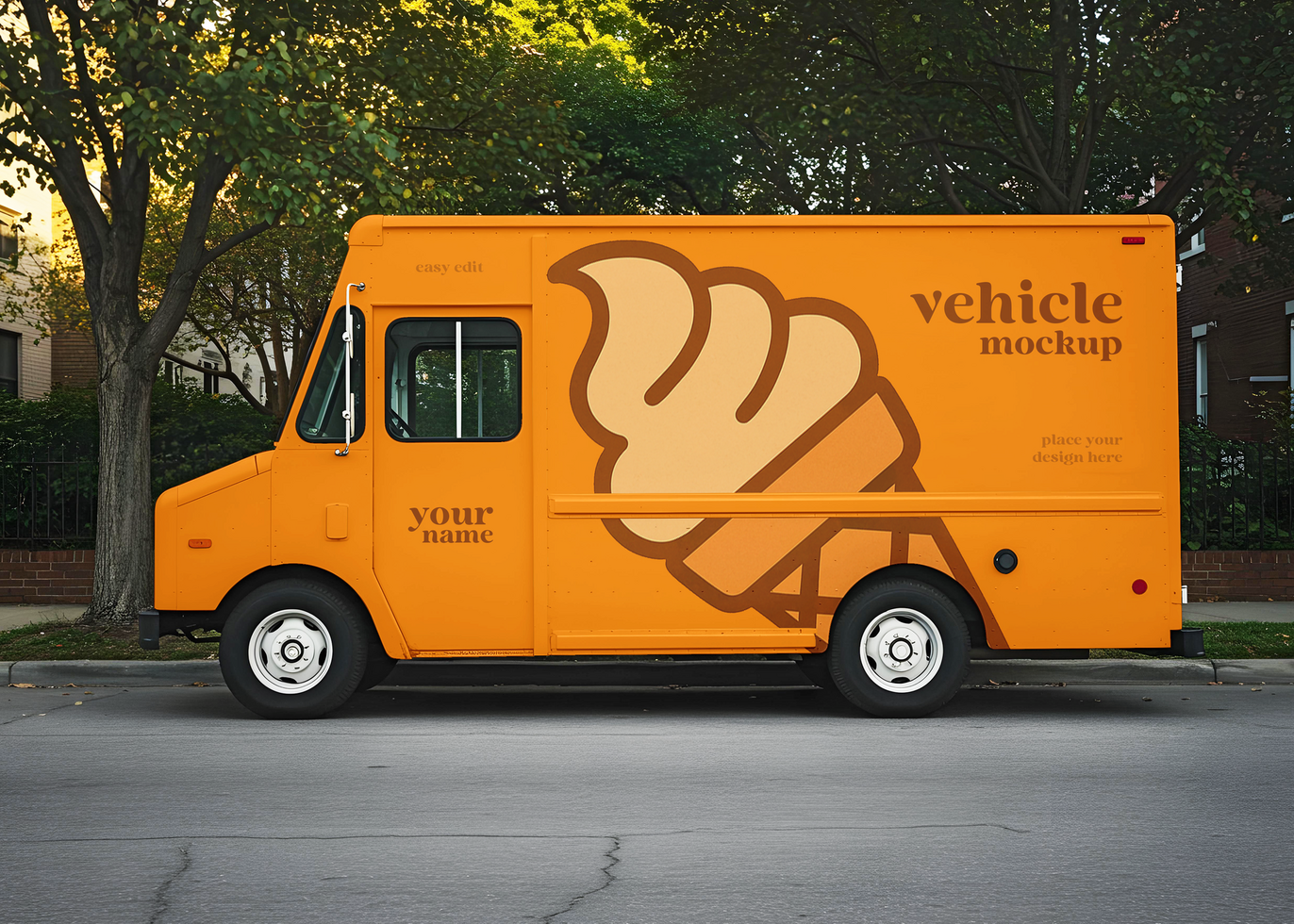 Ice Cream Vehicle Mockup psd
