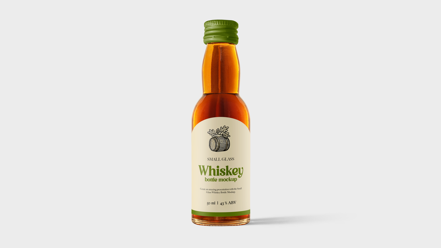 Small Glass Whiskey Bottle Mockup psd