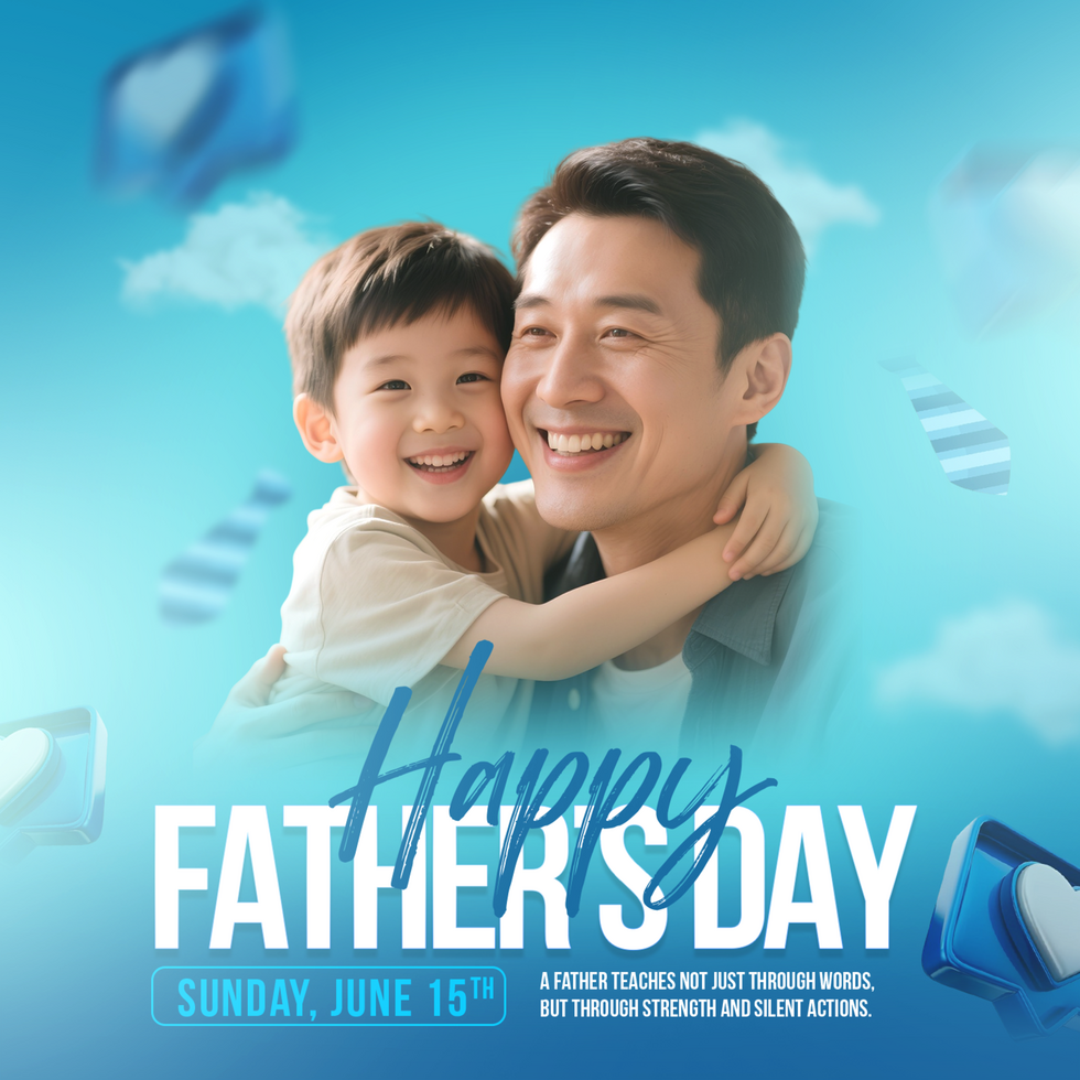 Blue Minimalism Luxury Happy Father's Day Social Media Post psd