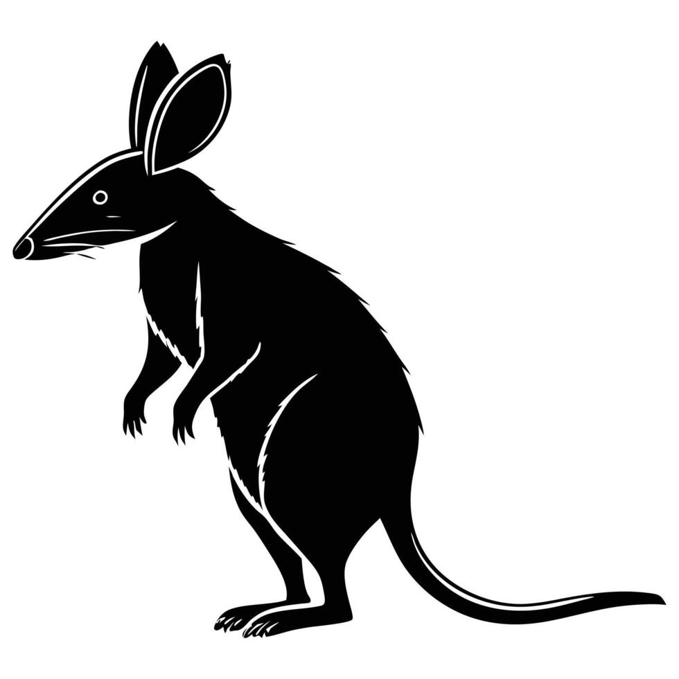 Cute brown cartoon kangaroo with her baby, a wild mammal illustration vector