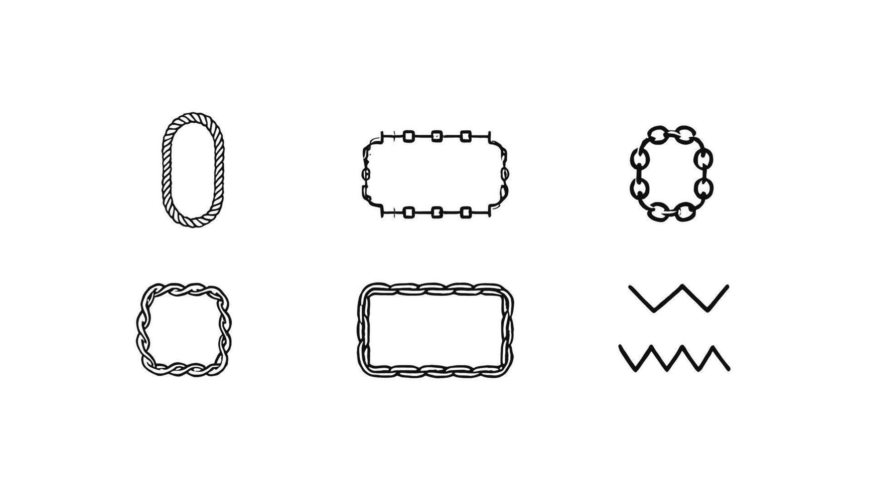 A set of different shapes and lines in a circle vector