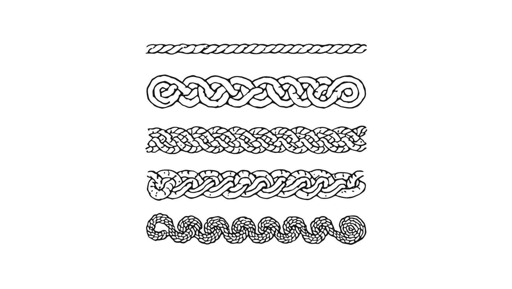 A set of different patterns in black and white vector