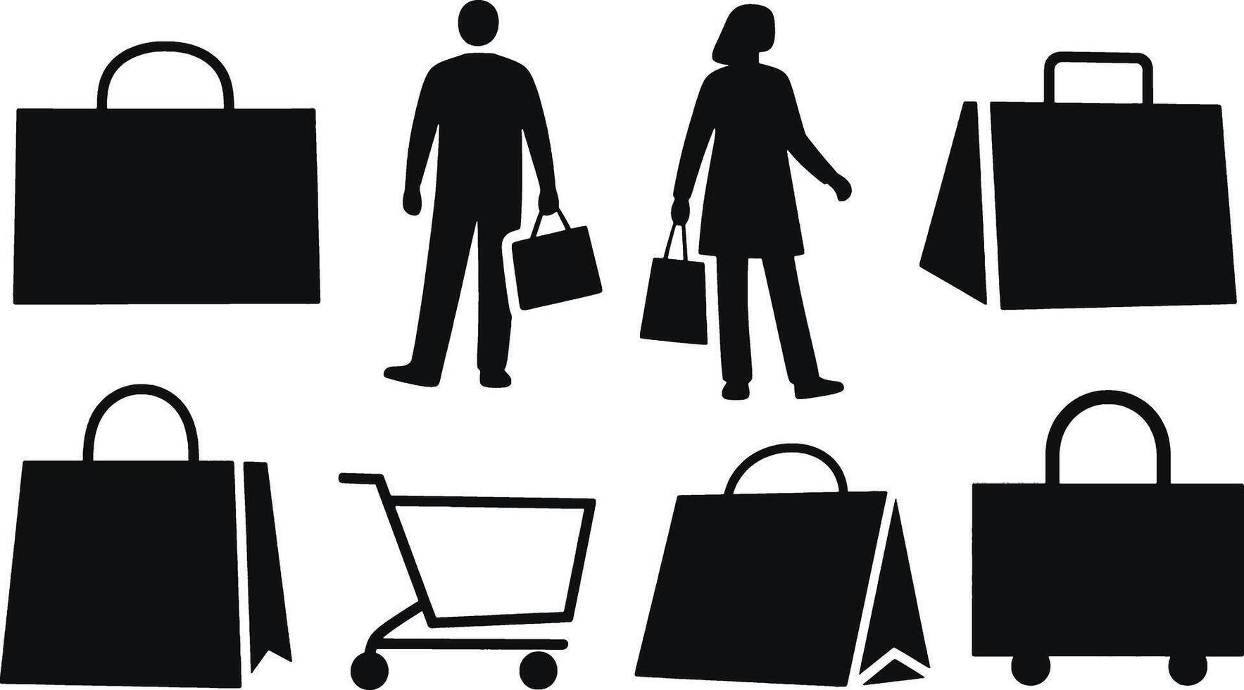 Shopping bags icon set illustration vector