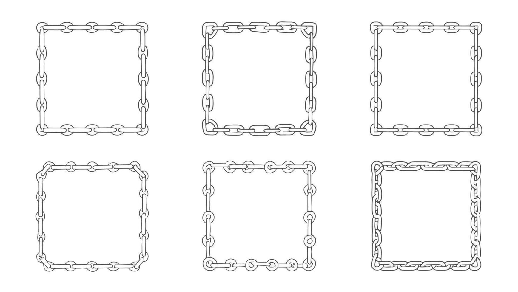 Set of four different frames with chains vector