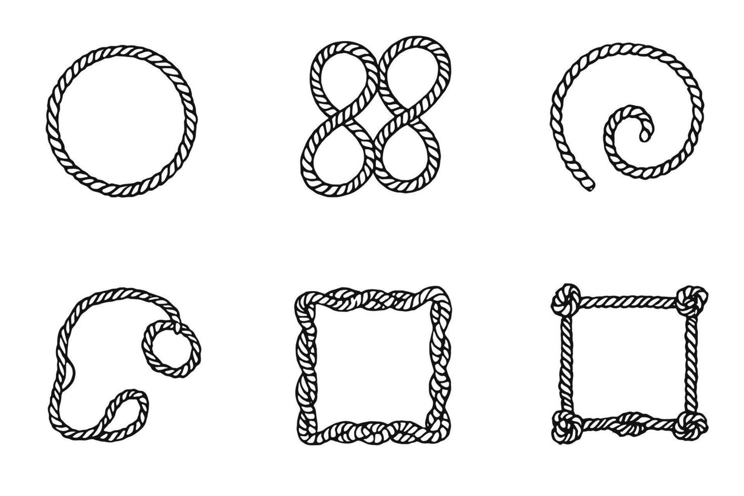 Set of rope letters and numbers vector