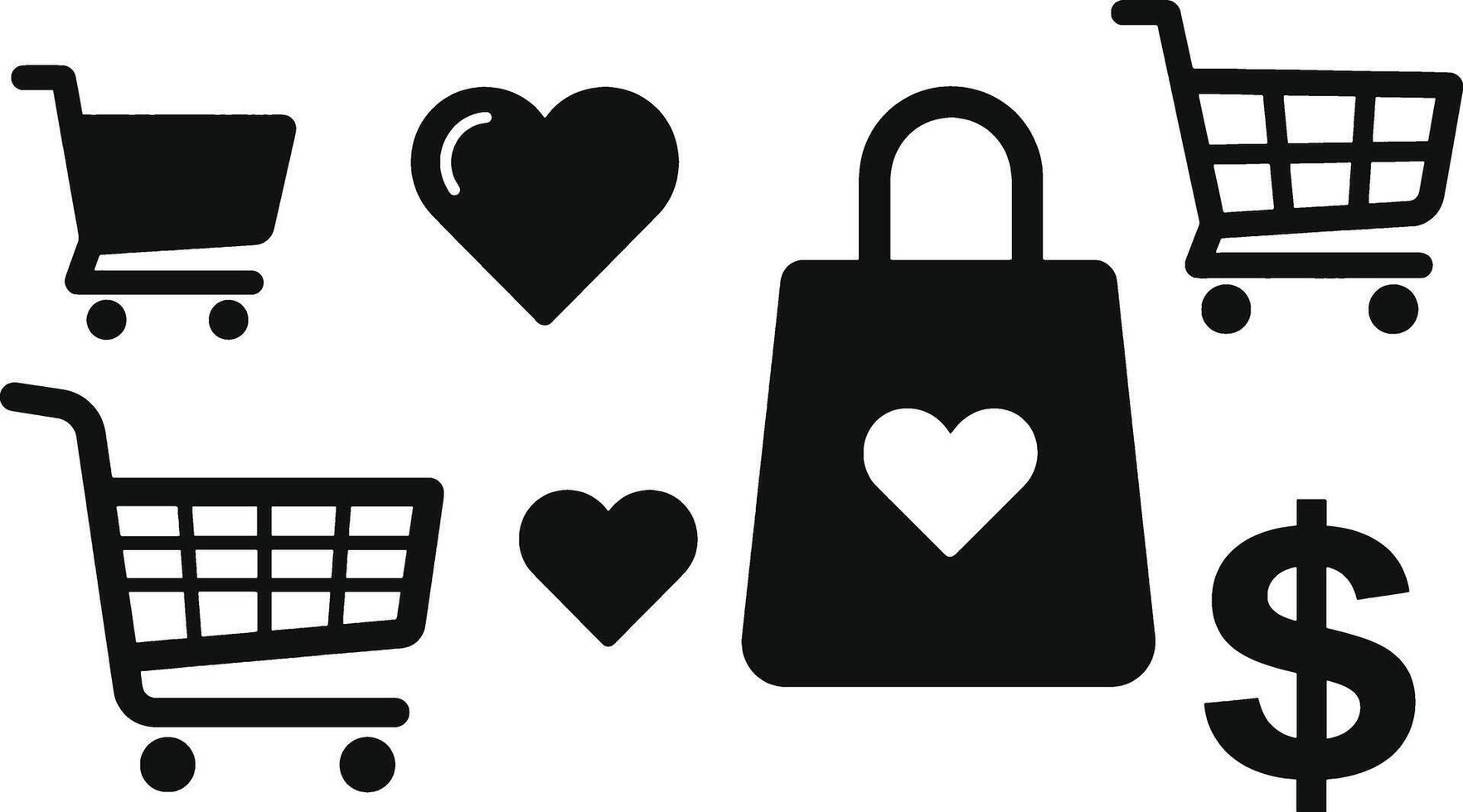 Shopping cart icon set vector