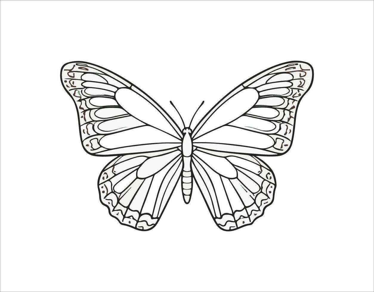 Butterfly Wings Collection. Illustrated and outlined Icons. Representation of freedom vector