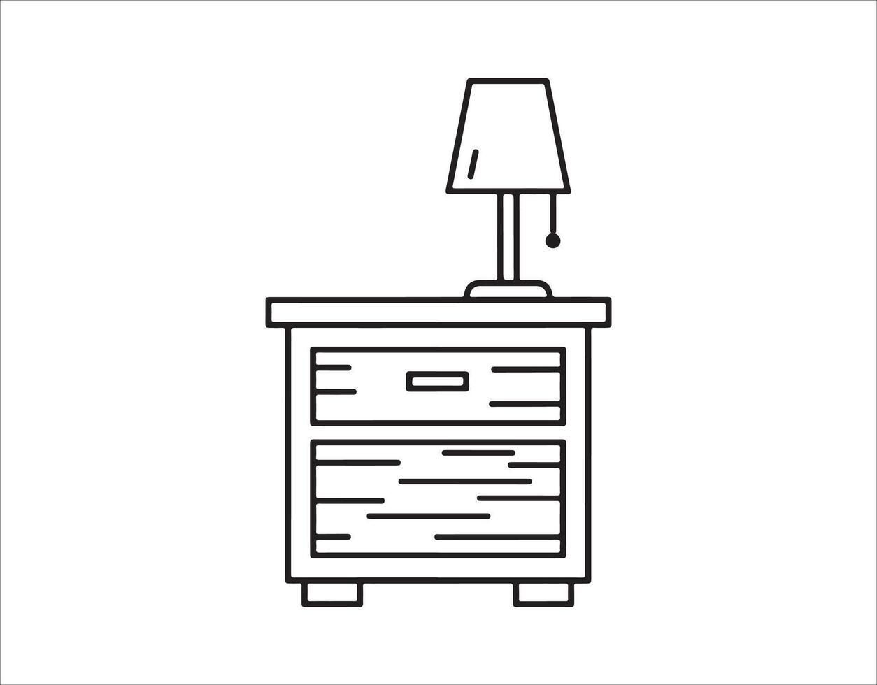 Icon of a nightstand on a plain white background vector