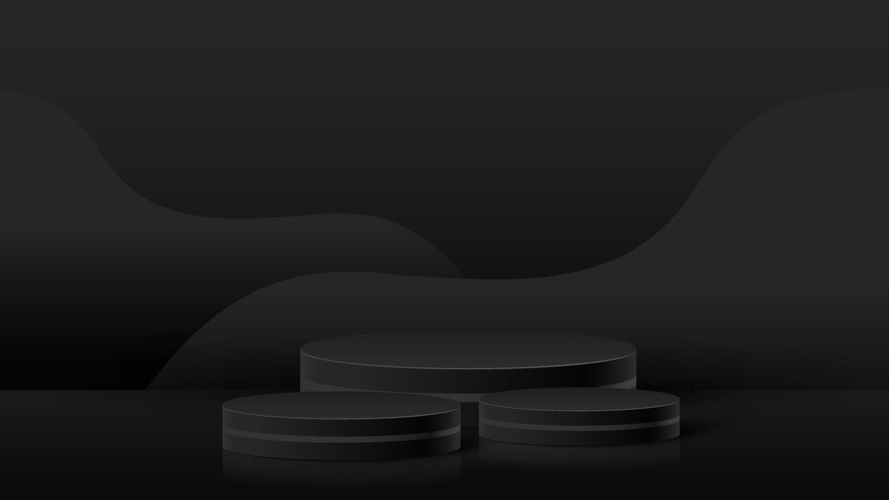 Black and white abstract background with three black blocks vector