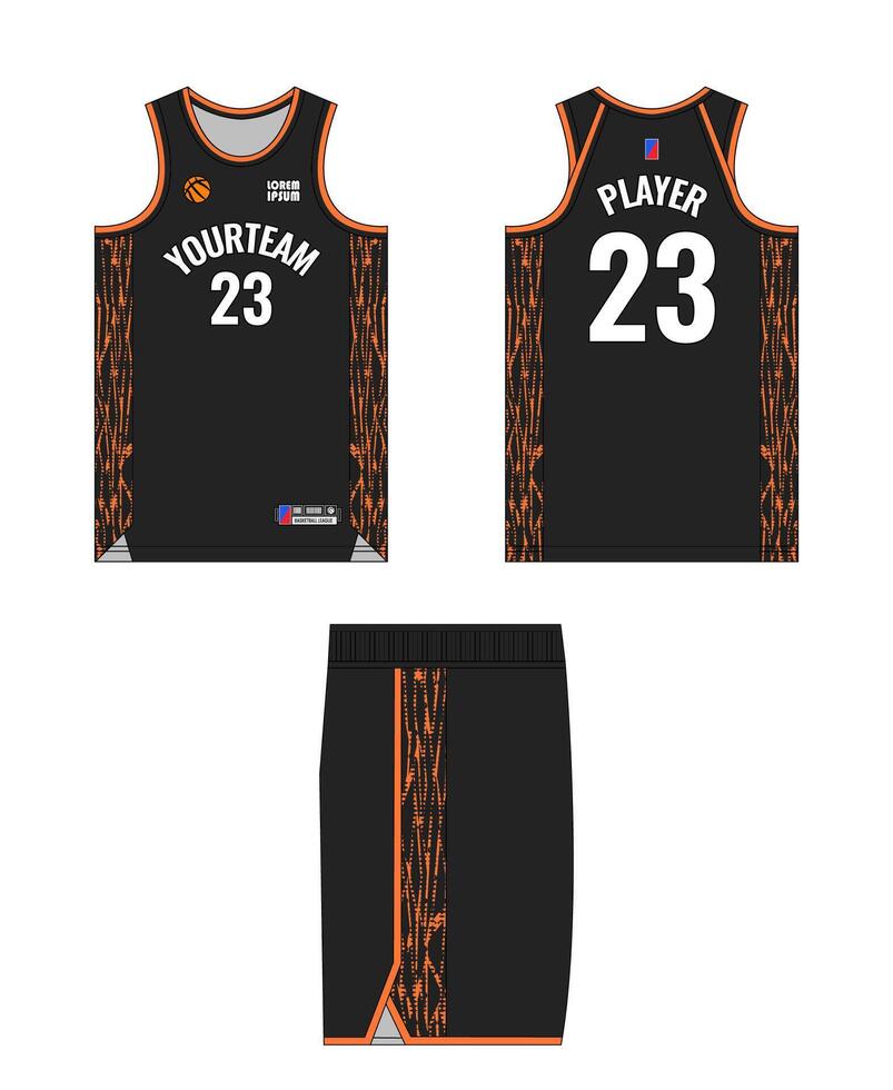 Editable of Basketball Jersey Front and Back vector