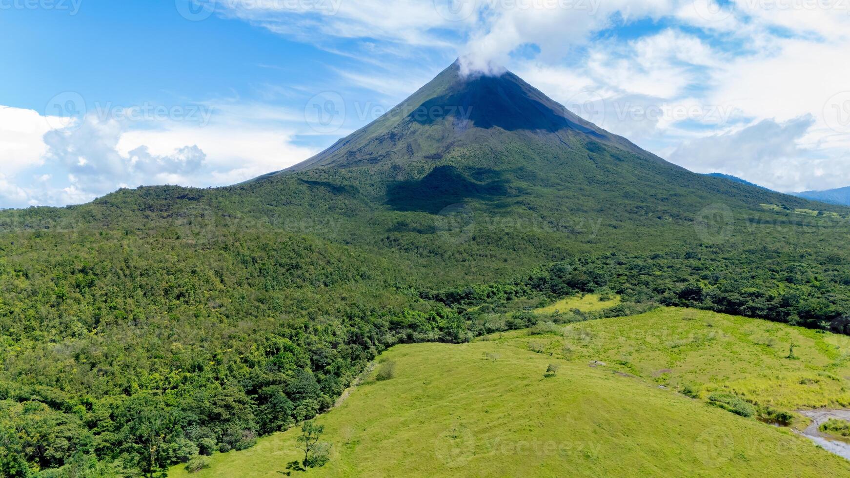 Spectacular aerial view of the Arenal Volcano photo