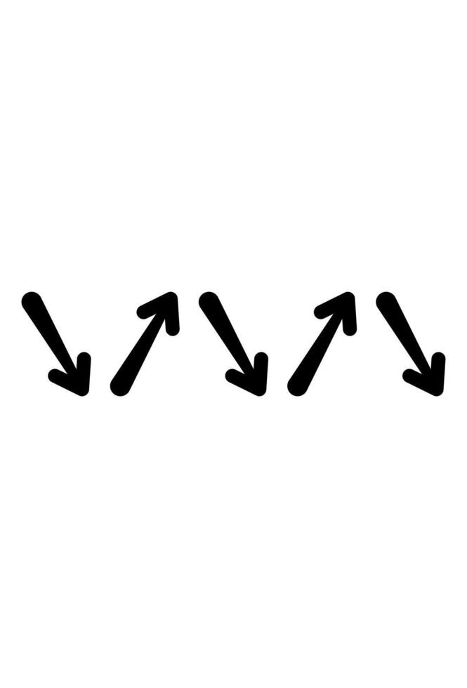 Arrows indicate movement, both descending and ascending. Directional arrows showing both decrease and increase vector