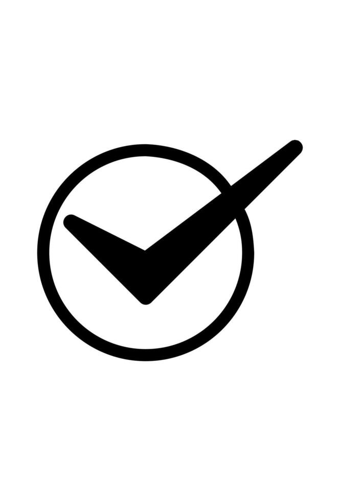Circled checkmark icon. Approval symbol vector