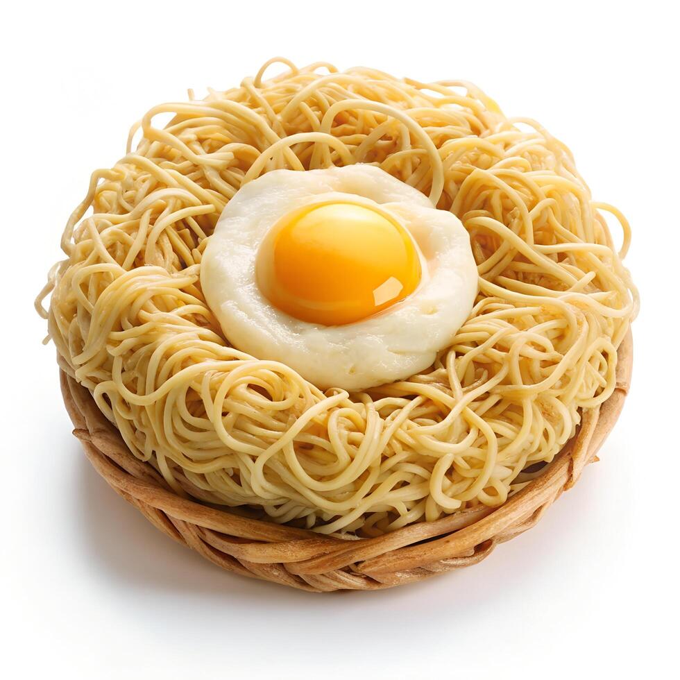Crispy Noodle Nest with Egg Photo