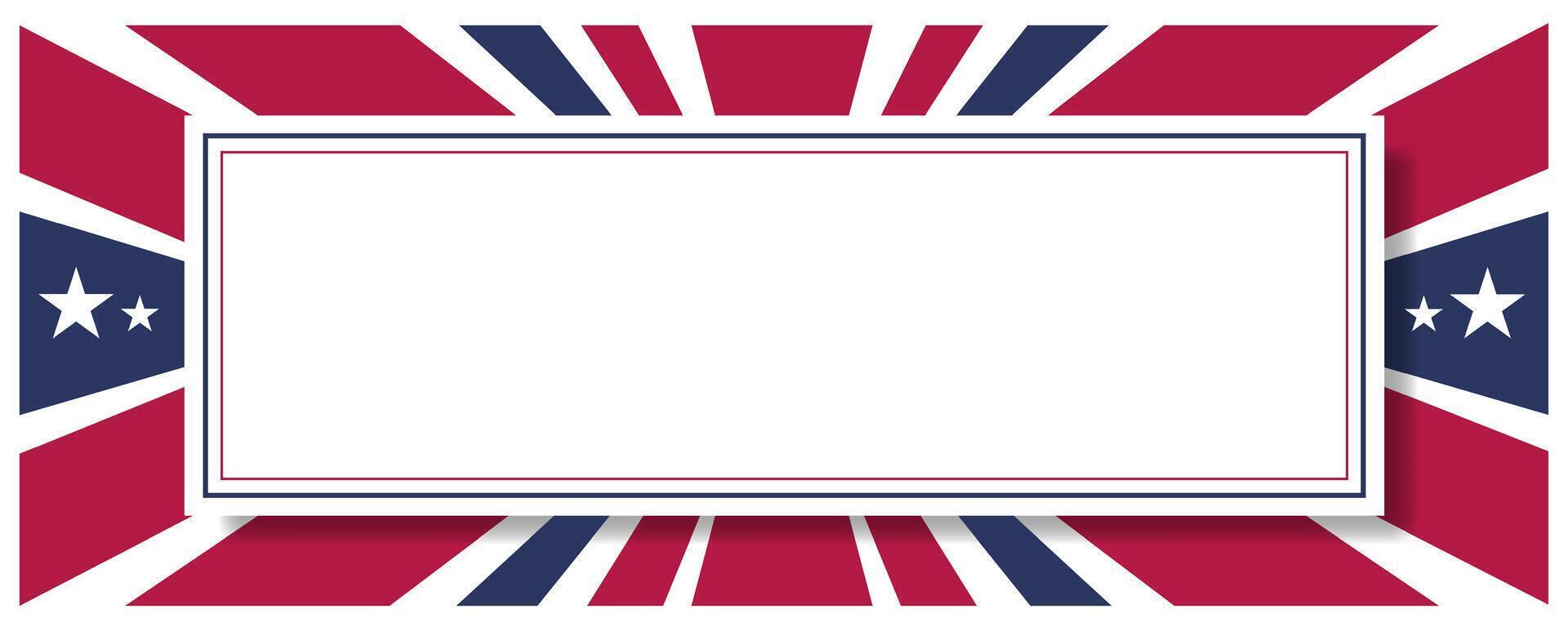 Patriotic frame template with stars stripes for text message vector