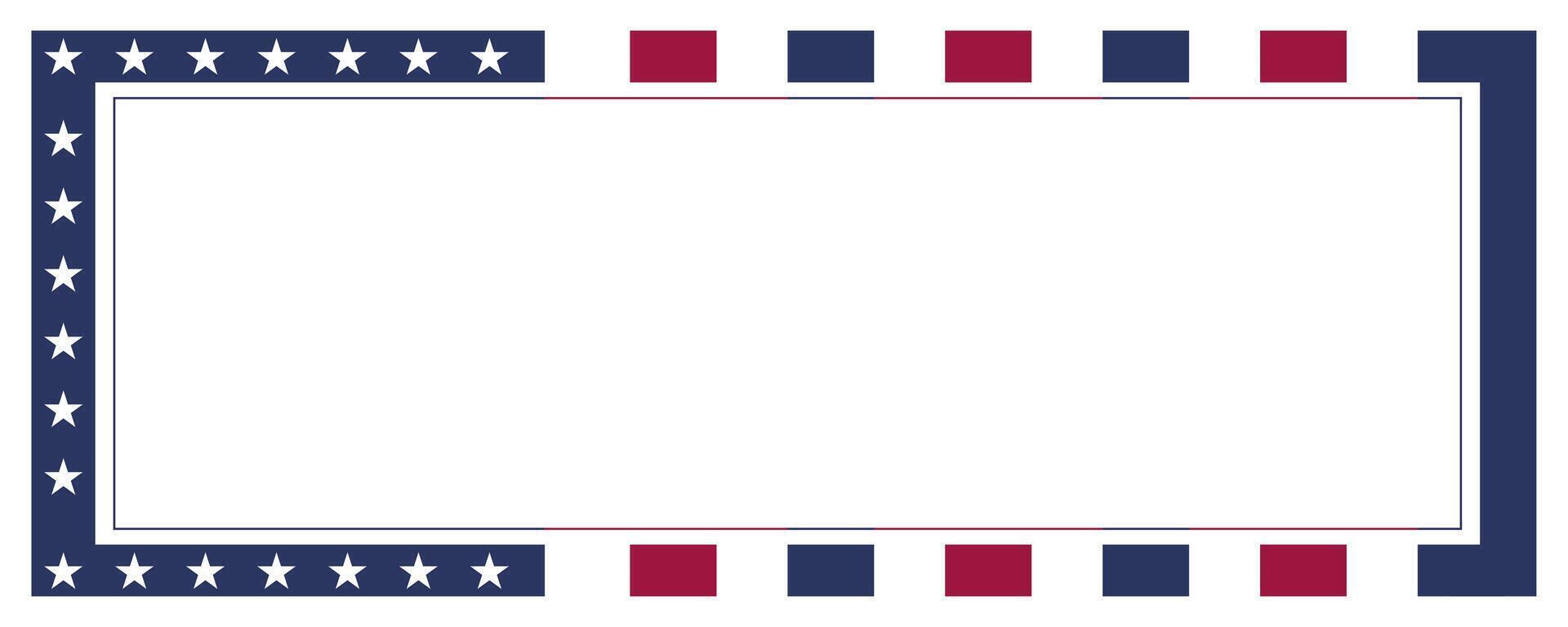 Patriotic Border Stars with Stripes and and Empty Space for Your Message vector