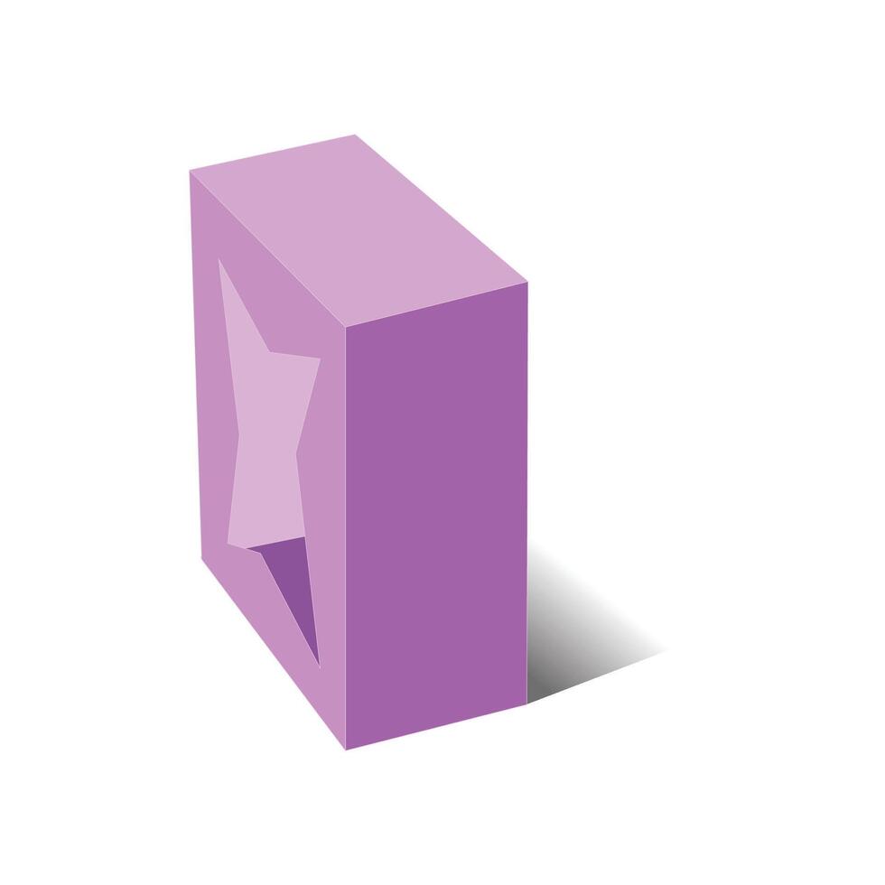 Auto lock display 3D box template, file vector