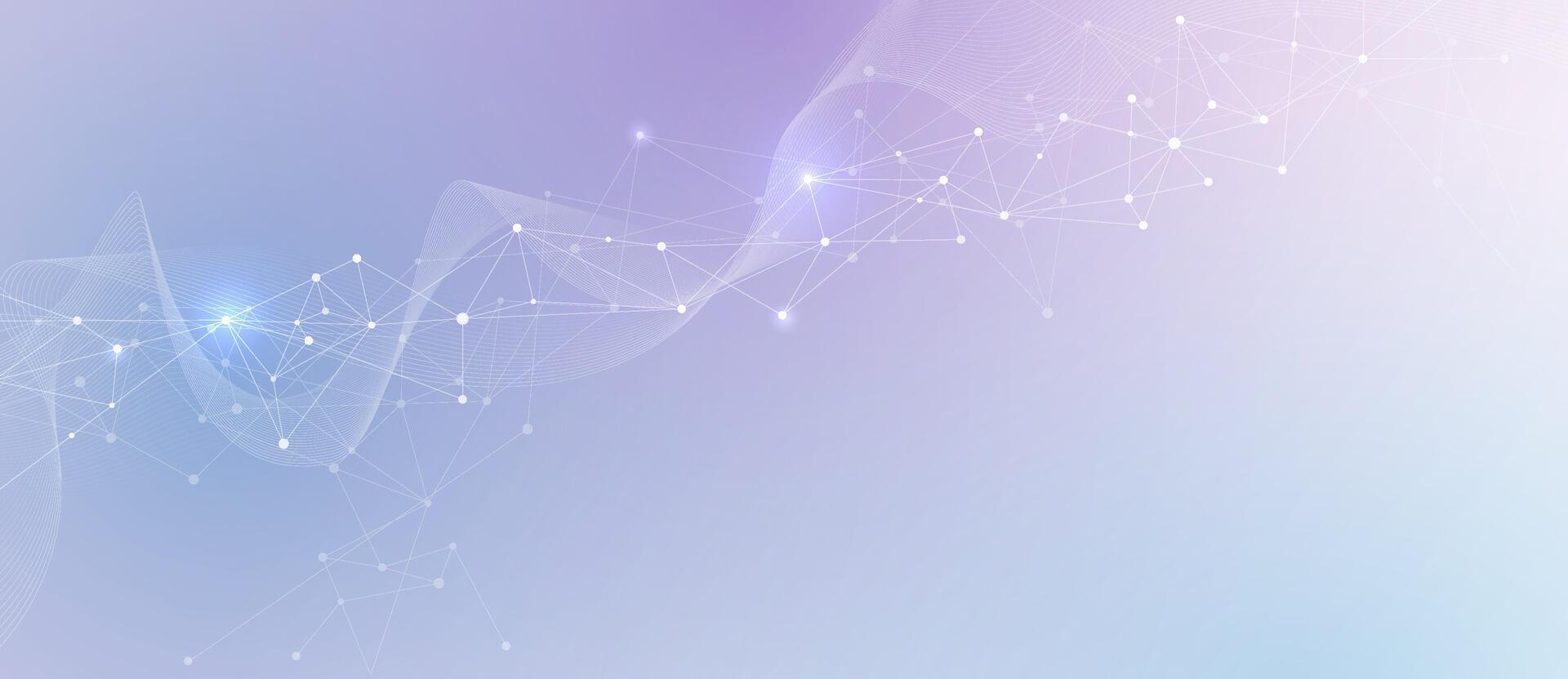 Abstract network connection. Mesh, molecular plexus line and cyberspace. Geometric line, dot on white background. Modern digital technology design for data, ai, science, futuristic background vector