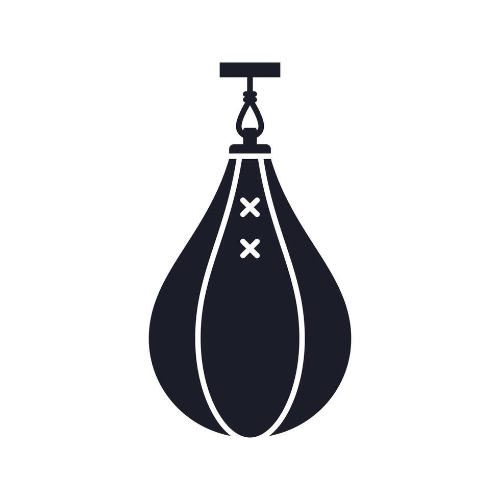 Punching boxing speed bag icon isolated on white background. vector