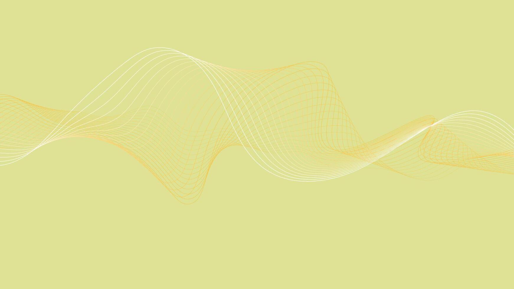 Yellow and White Wavy Lines on Light Green Background vector