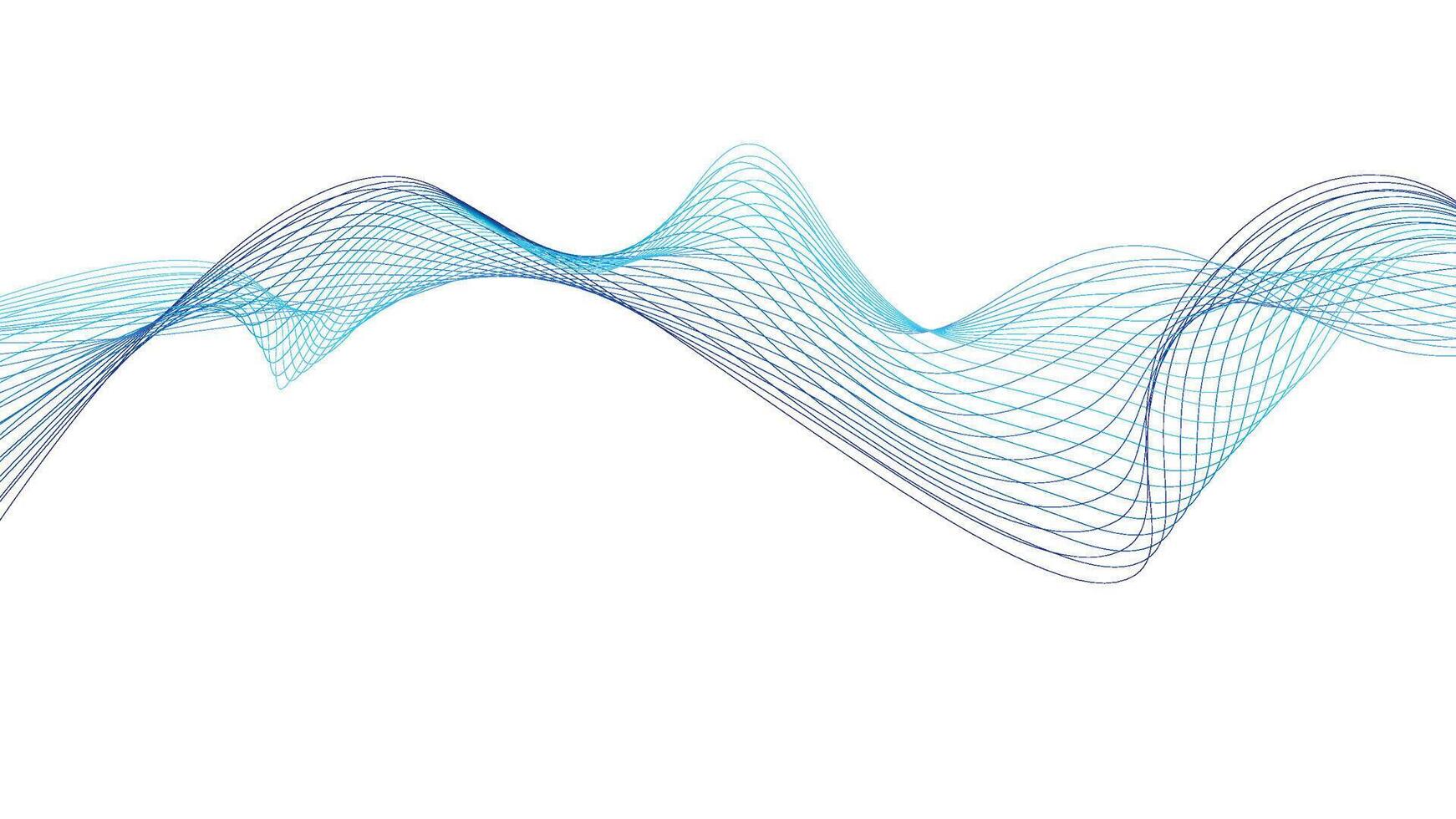 Blue Wave Line Background. Abstract Digital Flow in Motion vector