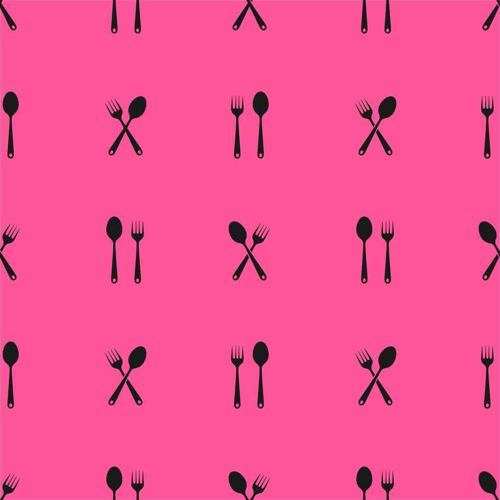 a seamless pattern with a spoon and fork theme decorated with an elegant purple background. suitable for restaurant wall accessories, fabrics, and paper vector