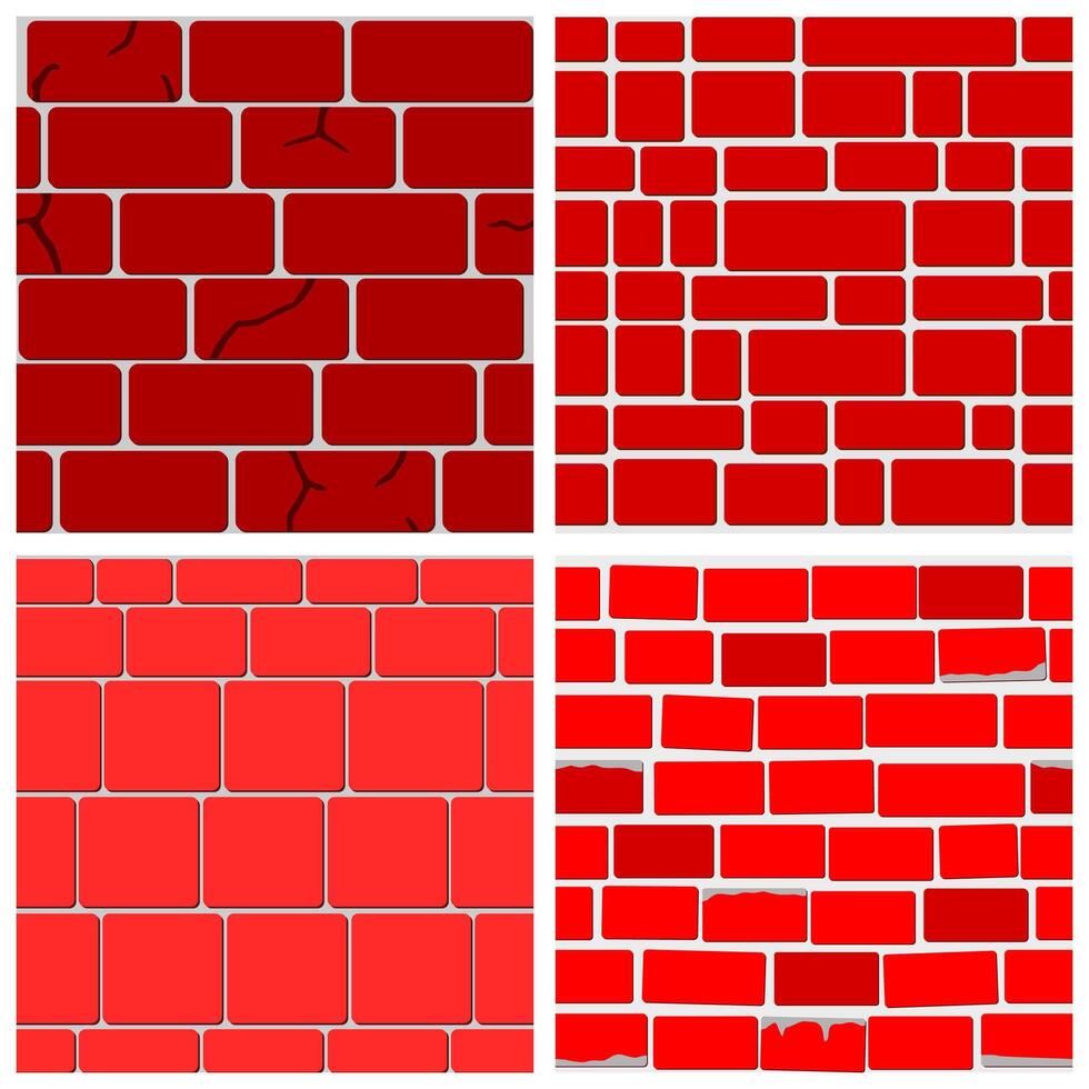 A collection of seamless patterns with a brick theme that has a solid impression in terms of building. Suitable for digital backgrounds, wallpapers, posters, websites, invitations, and more. vector