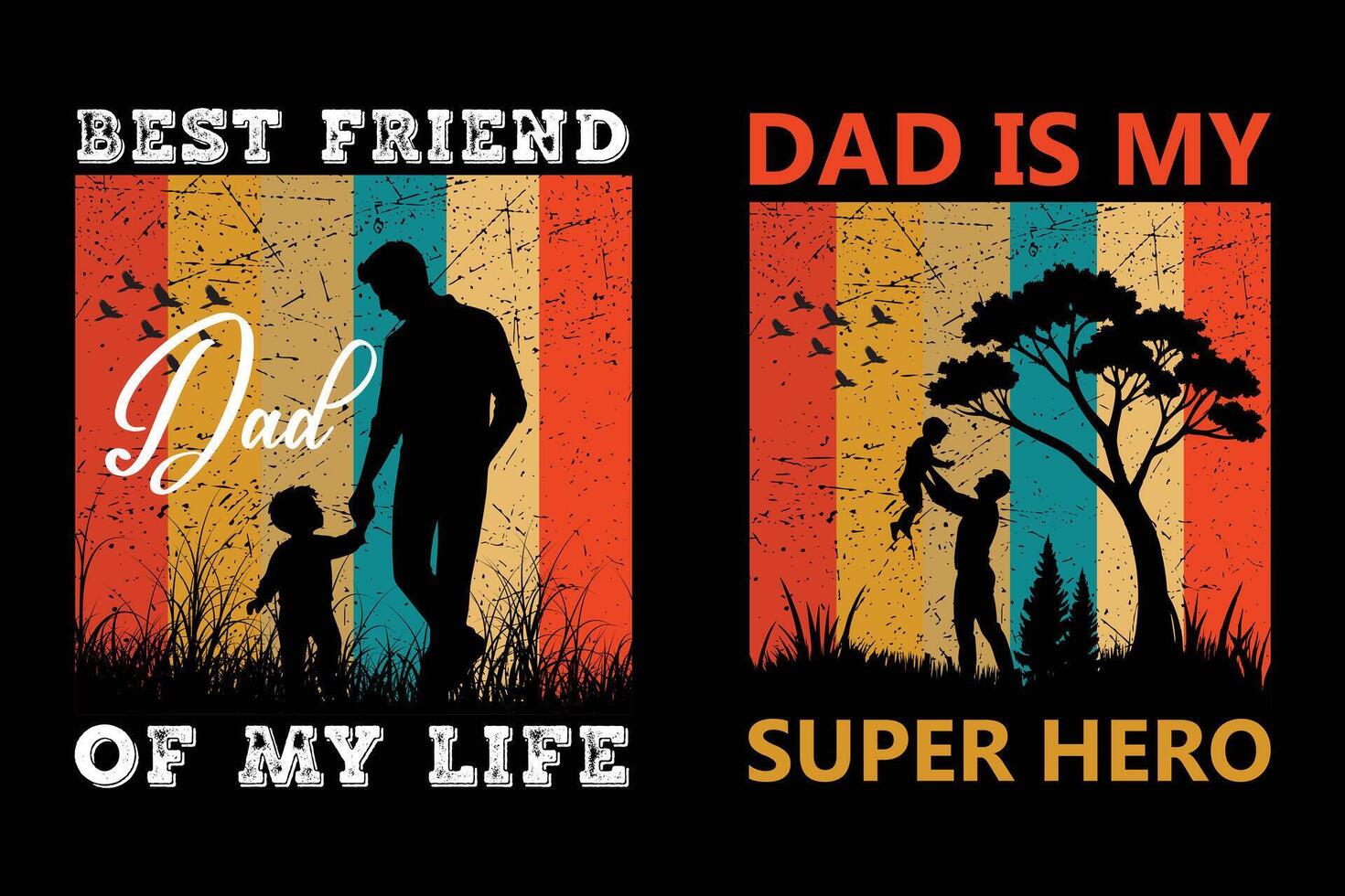 Dad is my super hero vintage t-shirt design vector