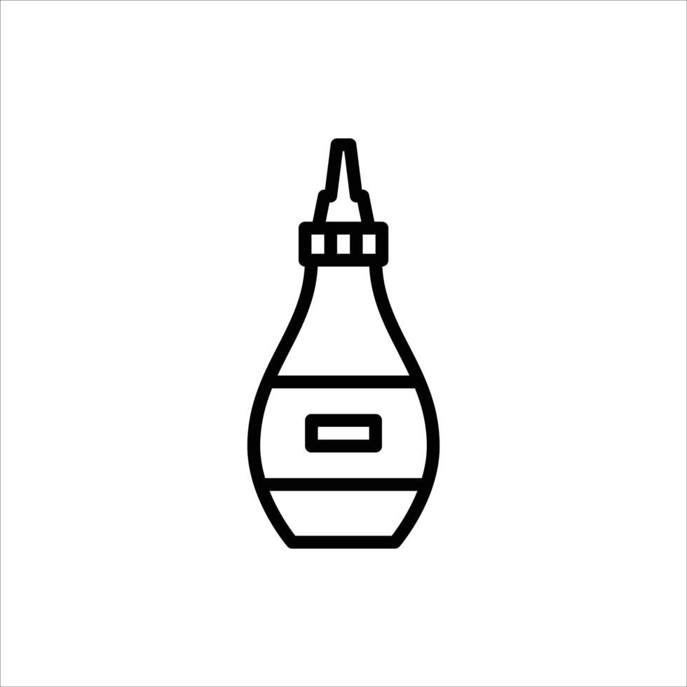 sauce bottle outline icon. ketchup black line illustration. vector