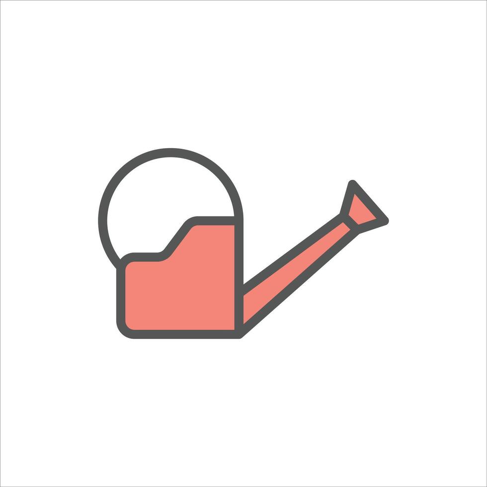watering can filled outline icon. watering can color line illustration. vector