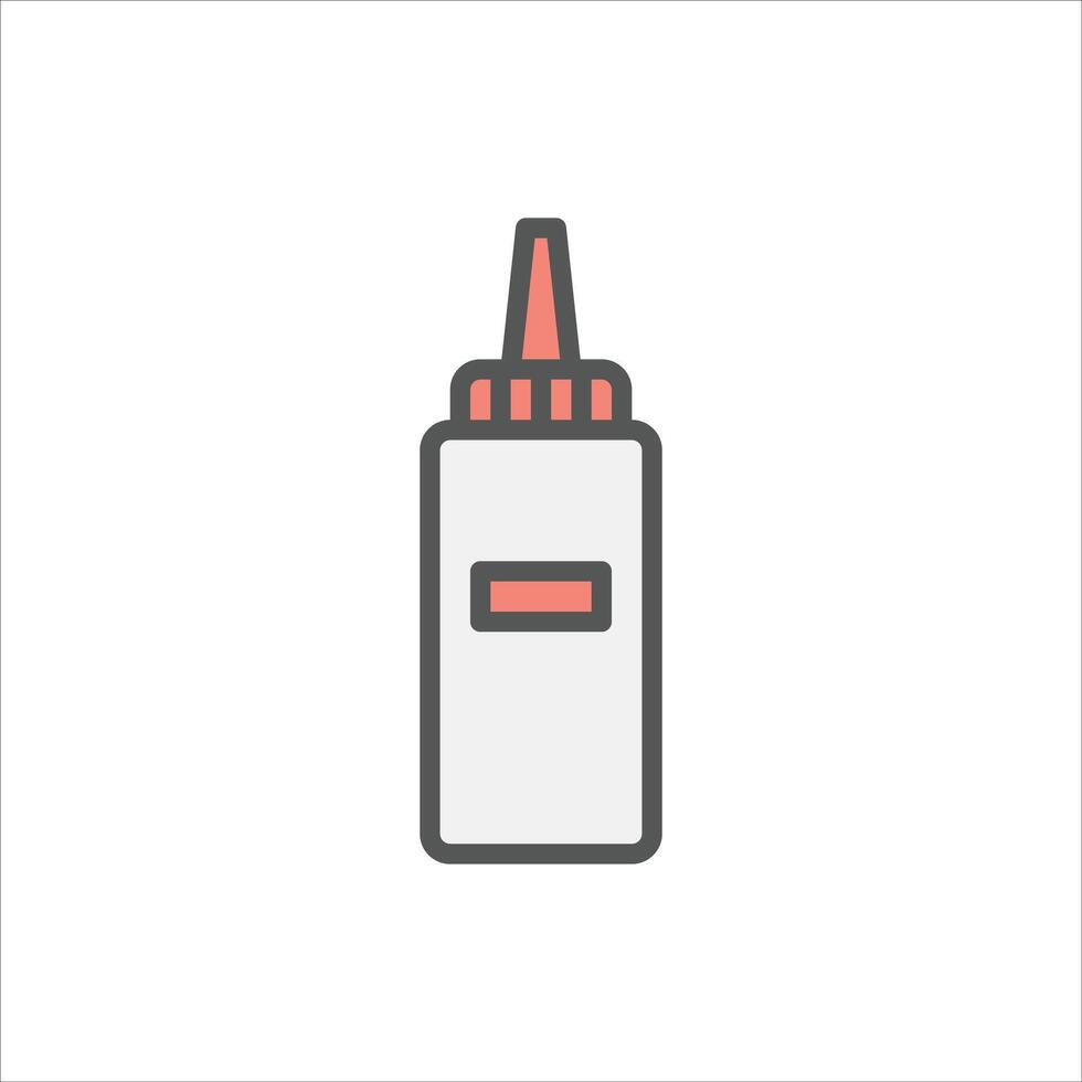 ketchup sauce bottle filled outline icon. sauce bottle color line illustration. vector