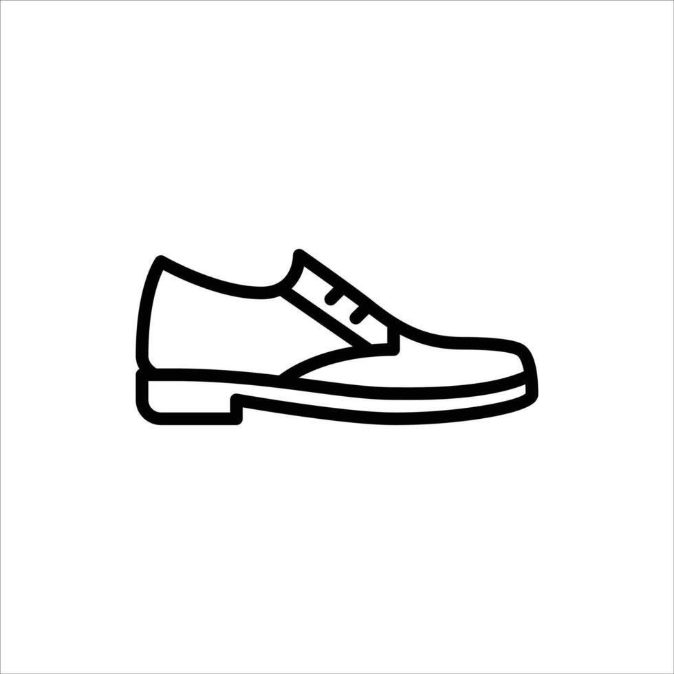 derby shoes outline icon. formal shoes black line illustration. vector