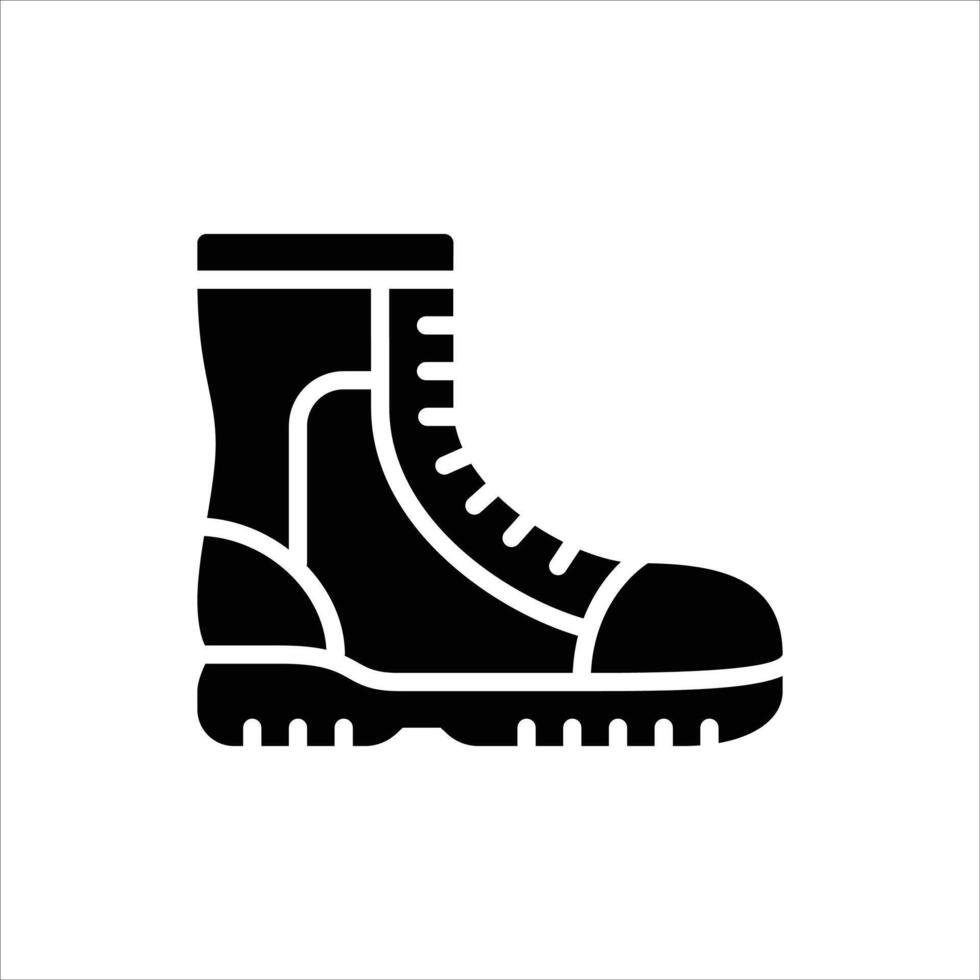 boots glyph icon. shoes black illustration vector