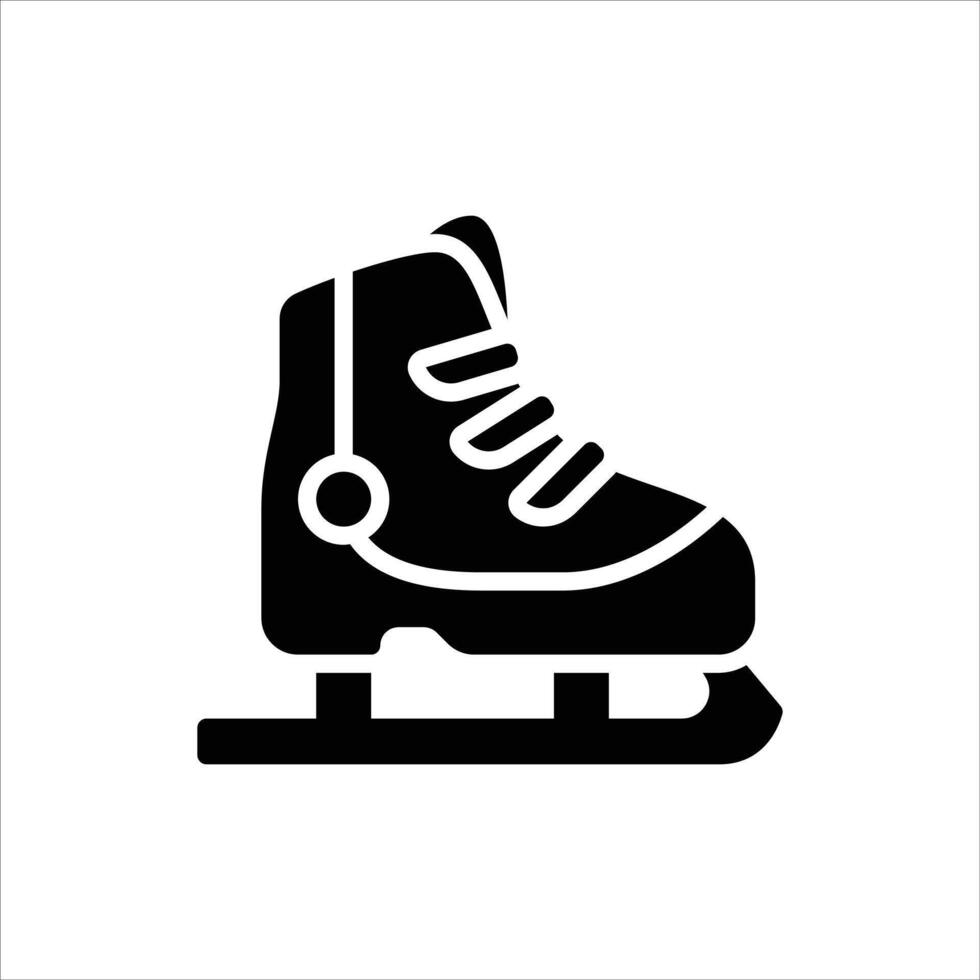 ice skating shoes glyph icon. ice skating boots black illustration vector