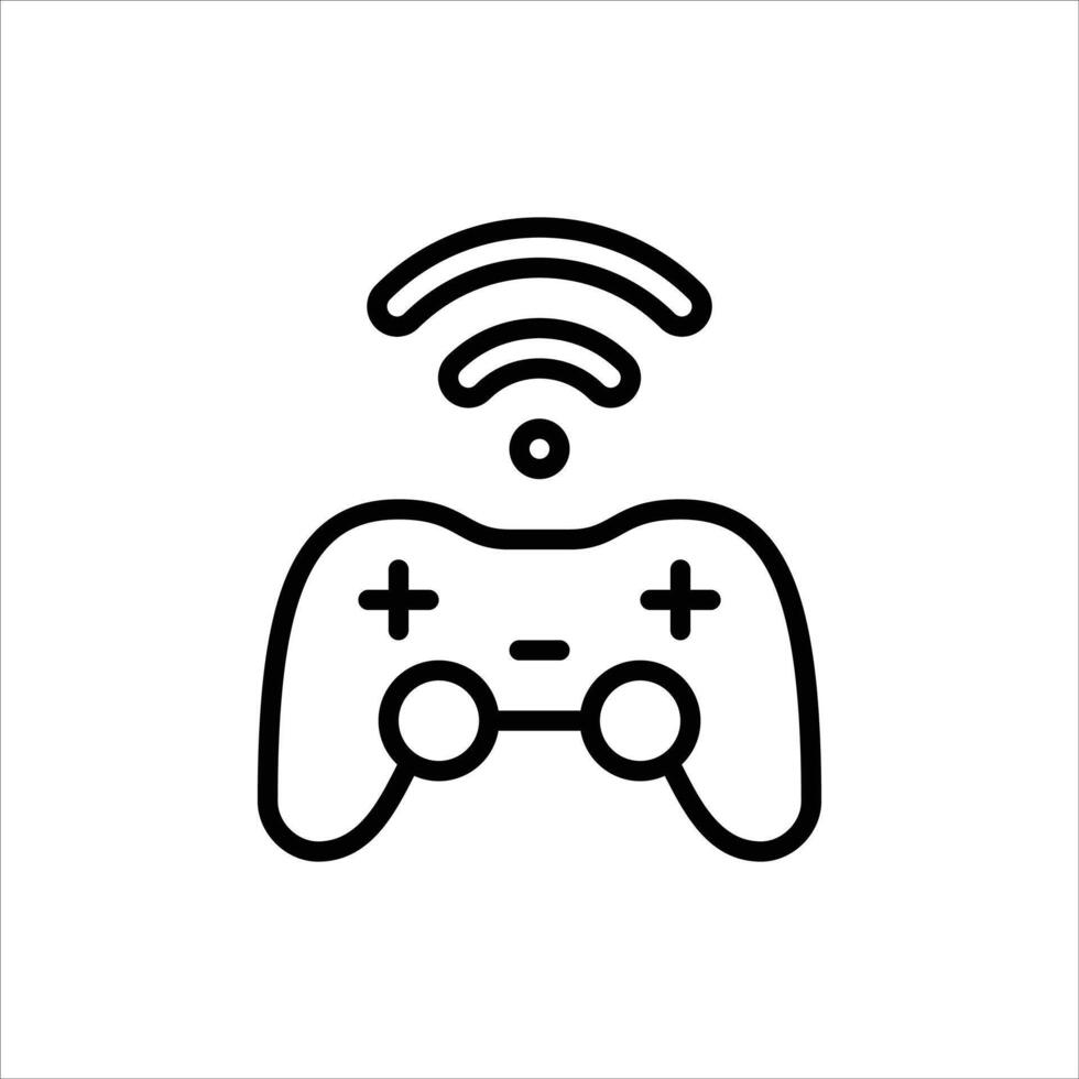 Joystick Signal outline icon. gaming line illustration. vector