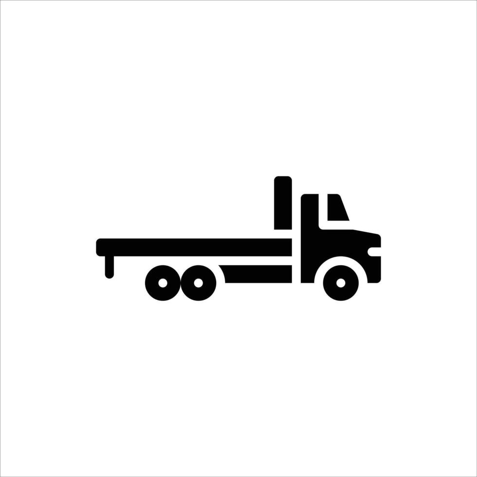 Flatbed glyph solid icon. truck black illustration vector