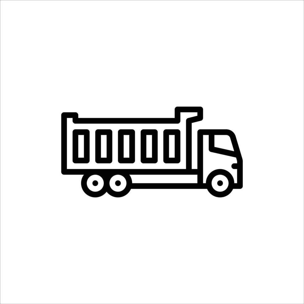 Dump Truck outline icon. dump truck line illustration vector