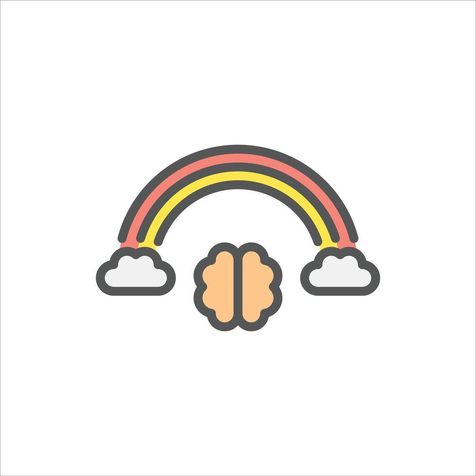 Imagination filled outline icon. Imagination color line illustration. vector