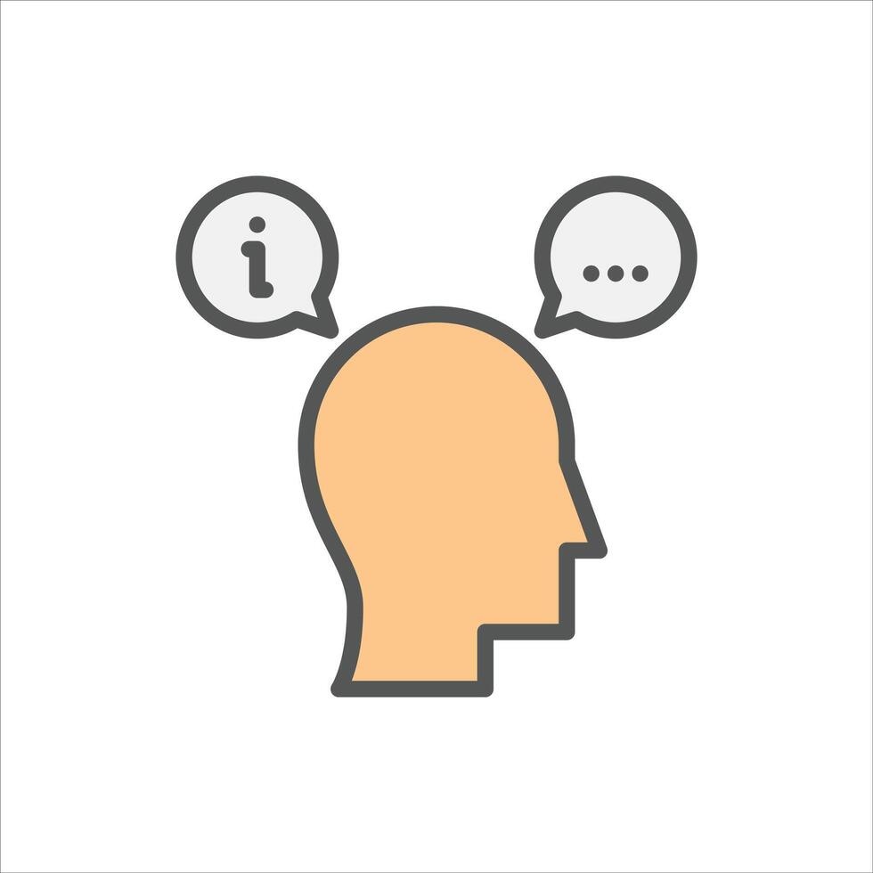 Information filled outline icon. Information color line illustration. vector