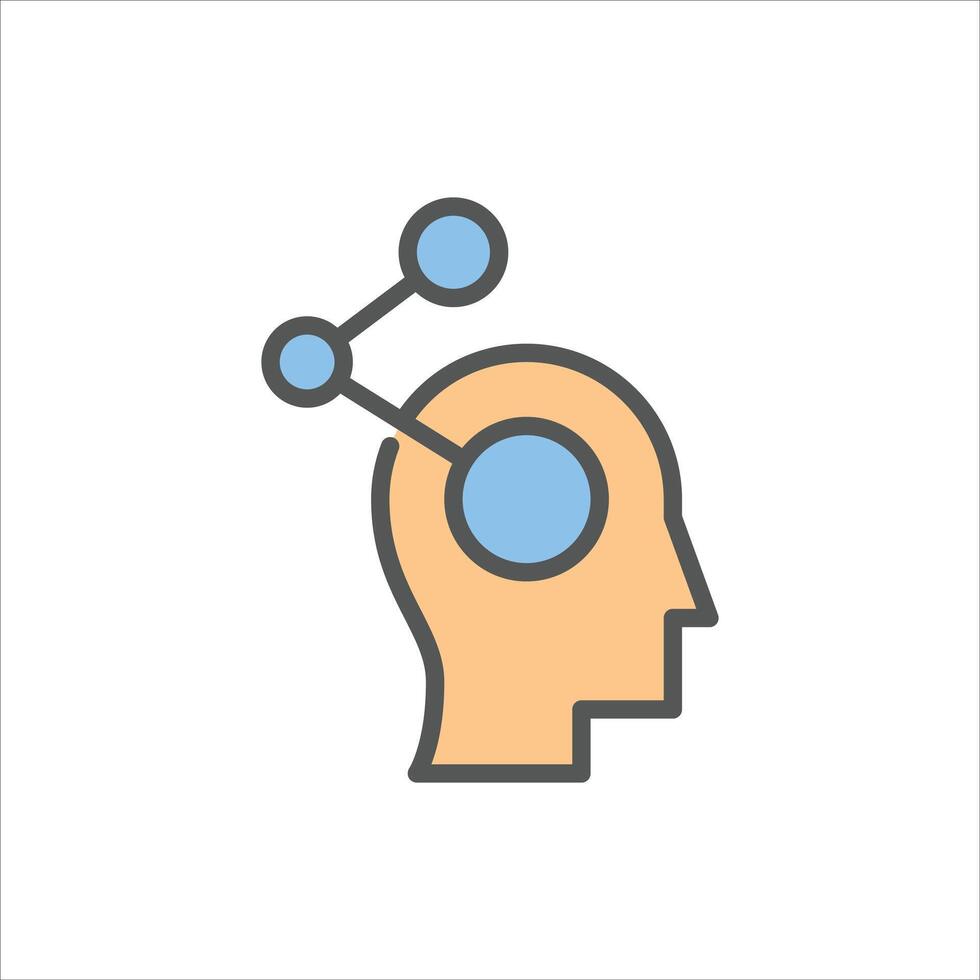 Thinking filled outline icon. Thinking color line illustration. vector