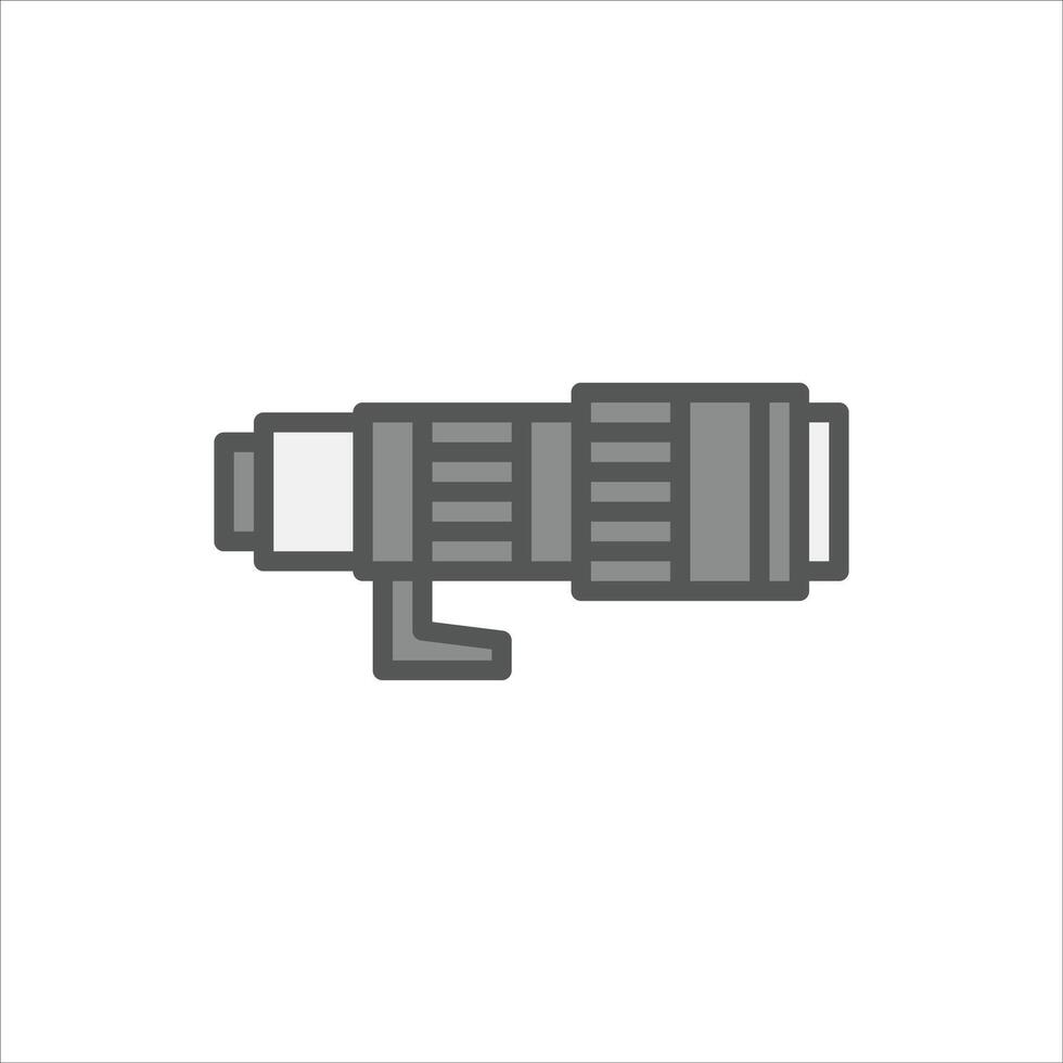 zoom lens filled outline icon, lens colour line illustration vector