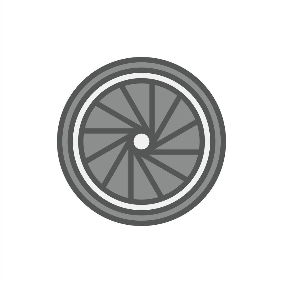 Diaphragm Camera filled outline icon, Diaphragm colour line illustration vector