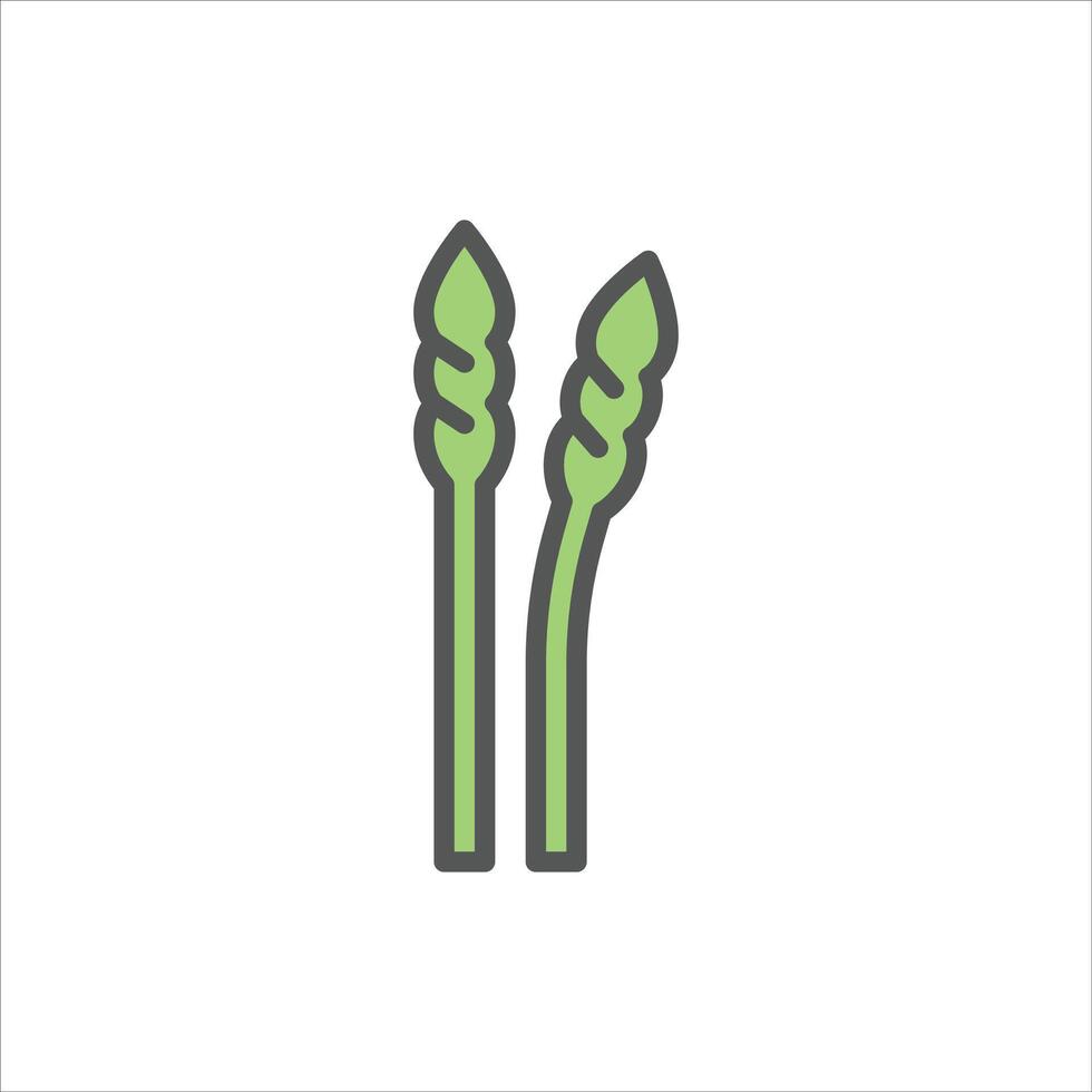 Asparagus filled outline icon. vegetable color line illustration. vector
