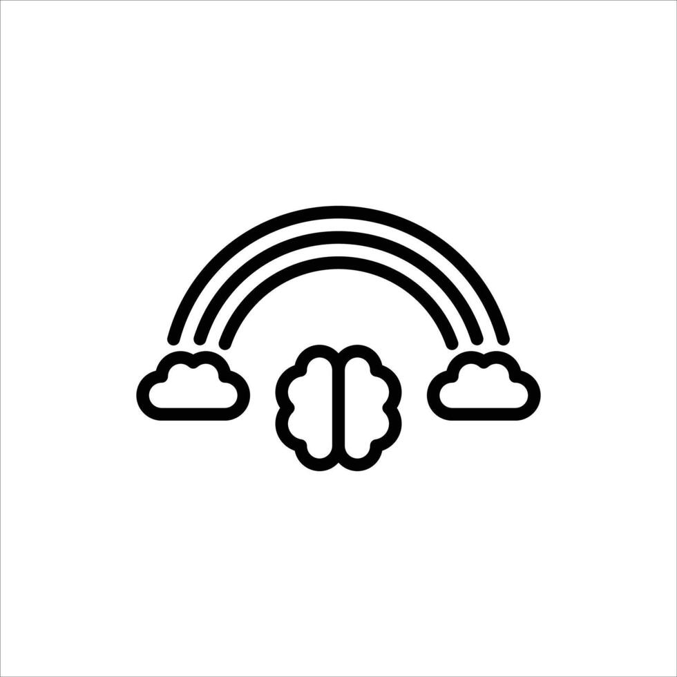 Imagination outline icon. Imagination black line illustration. vector