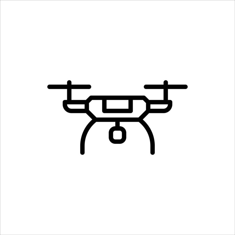 Drone outline icon, Drone black line illustration vector