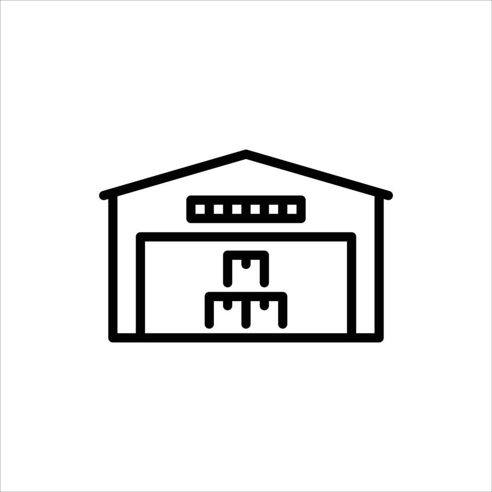 warehouse outline icon. warehouse black line illustration. vector