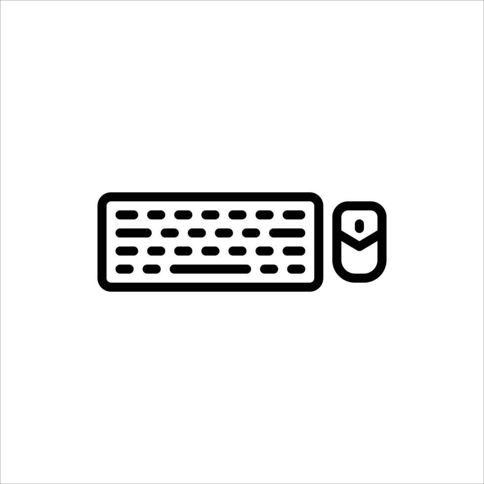 Keyboard and Mouse outline icon. gaming line illustration. vector