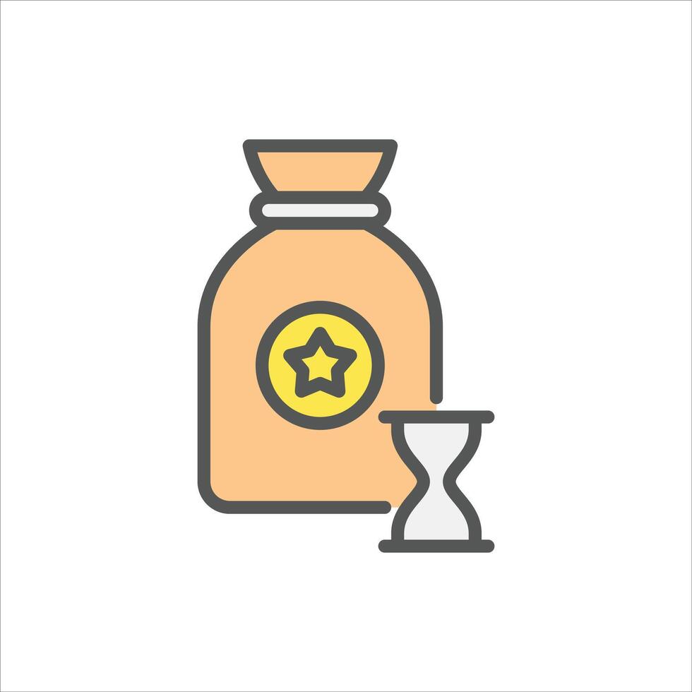long term investment filled outline icon. investment color line illustration. vector