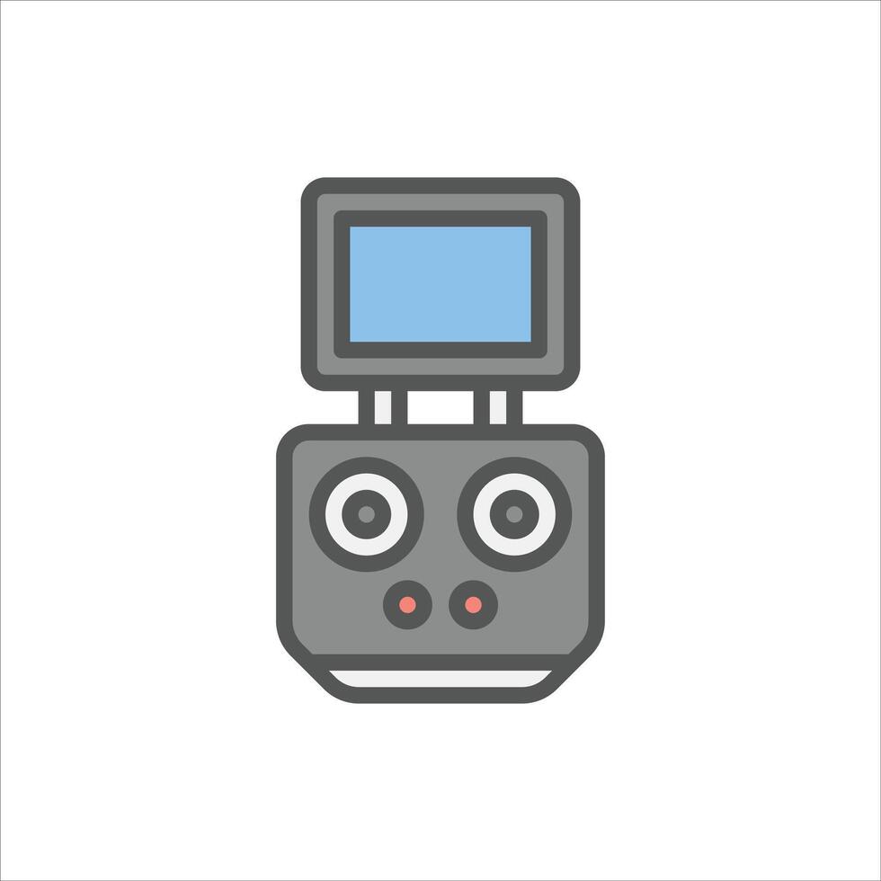 Drone Controller filled outline icon, controller color line illustration vector
