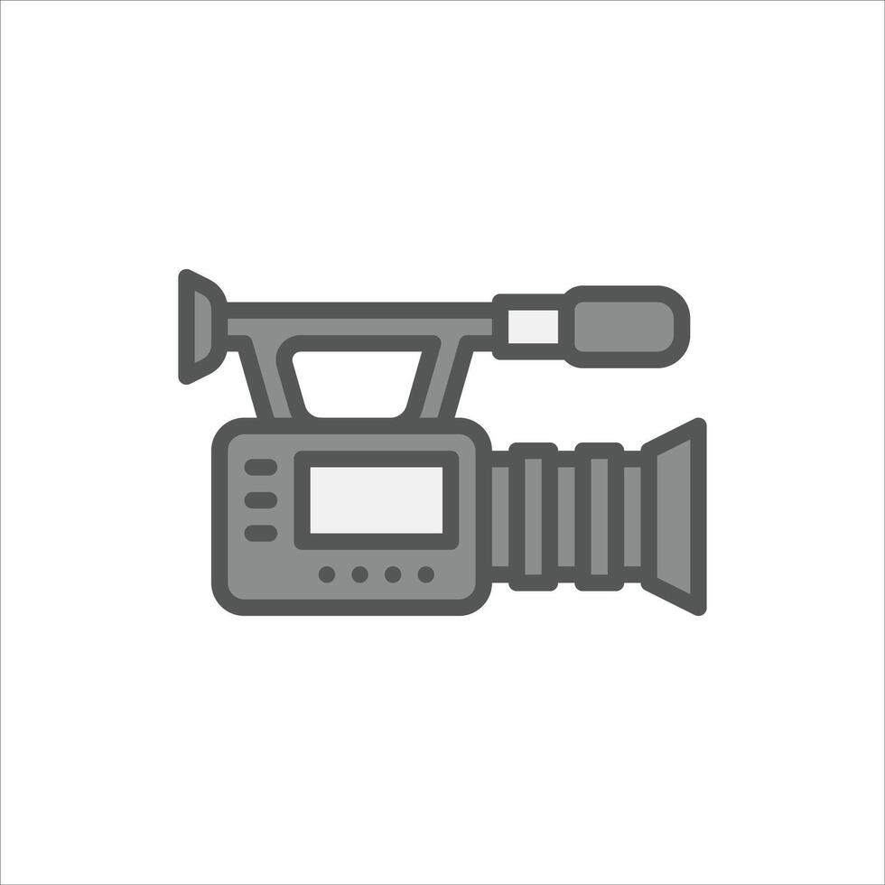 camera filled outline icon, camera colour line illustration vector